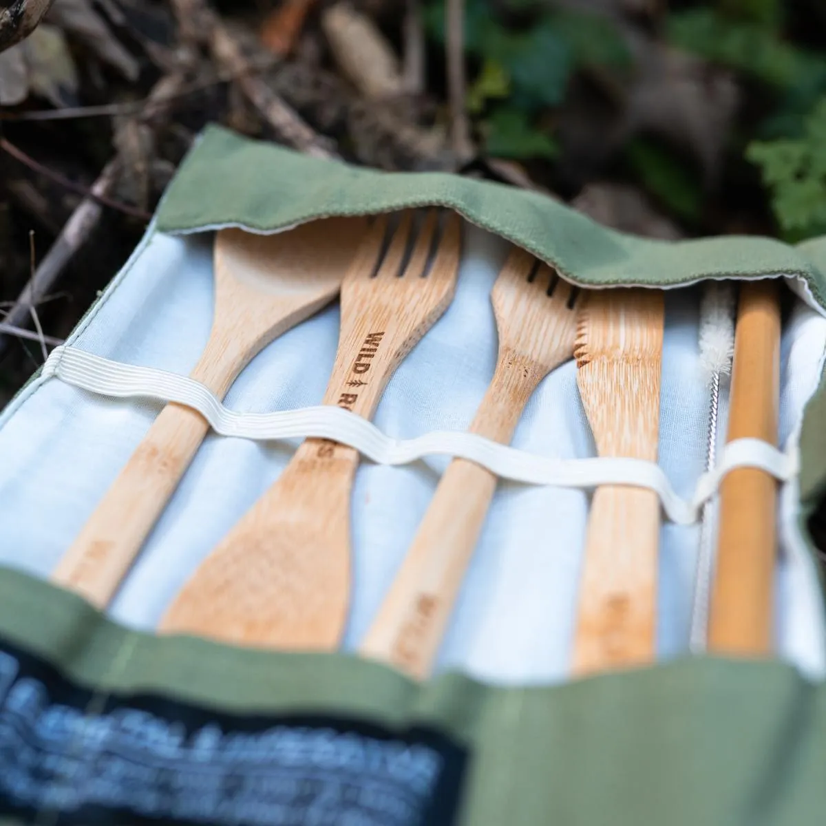 Wild Roots Natural Bamboo Cutlery Set - Purple