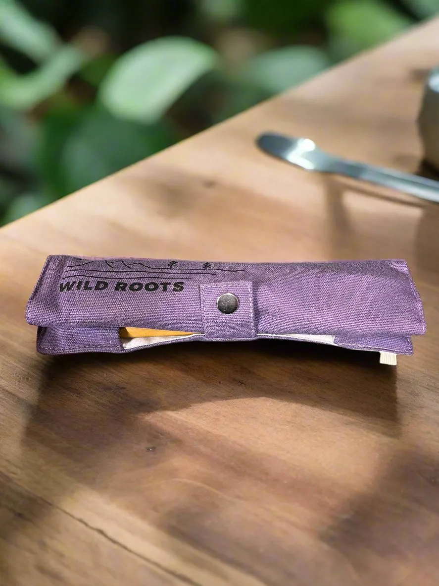 Wild Roots Natural Bamboo Cutlery Set - Purple