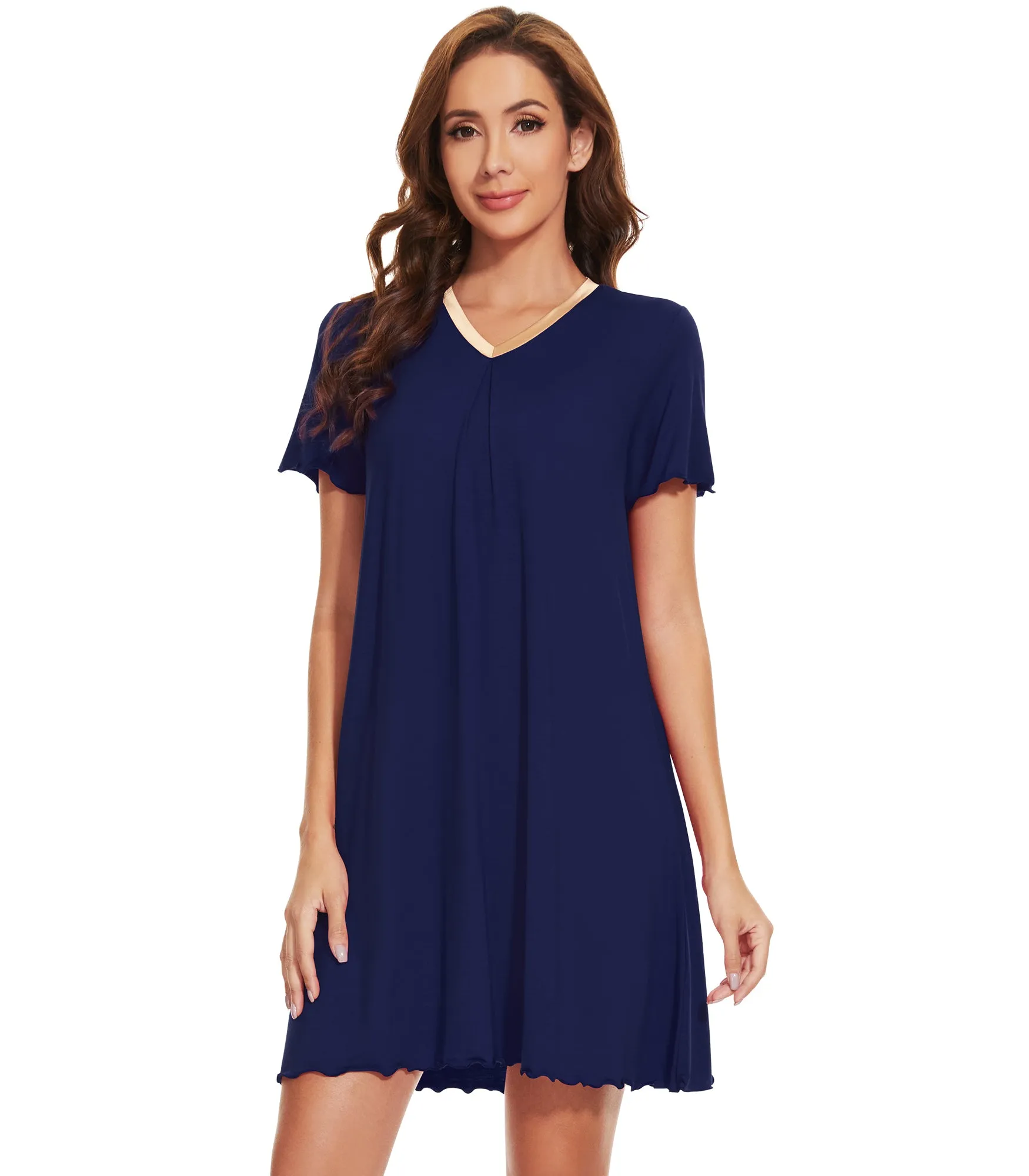 WiWi Bamboo Soft Pleated Sleep Dress