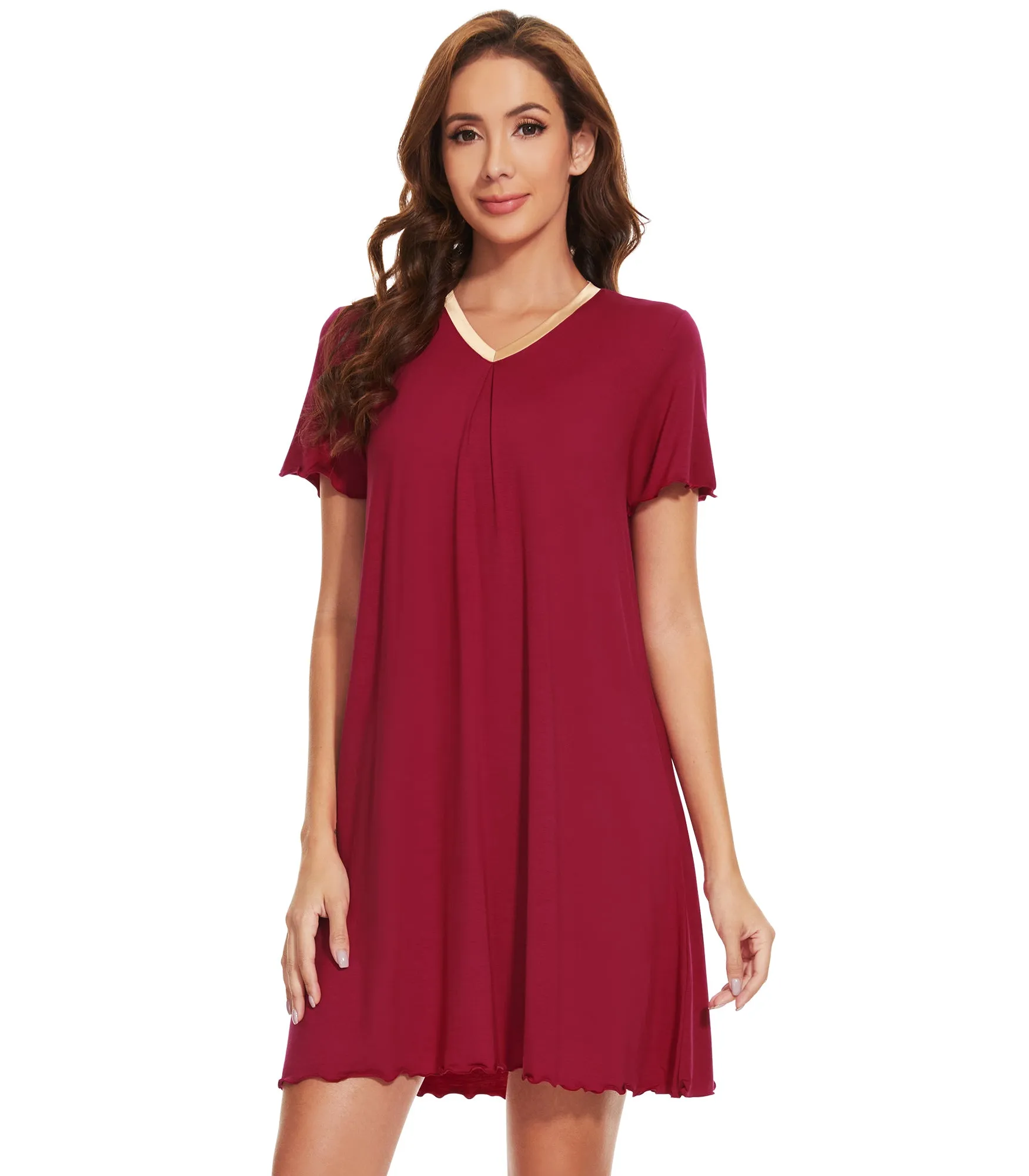 WiWi Bamboo Soft Pleated Sleep Dress