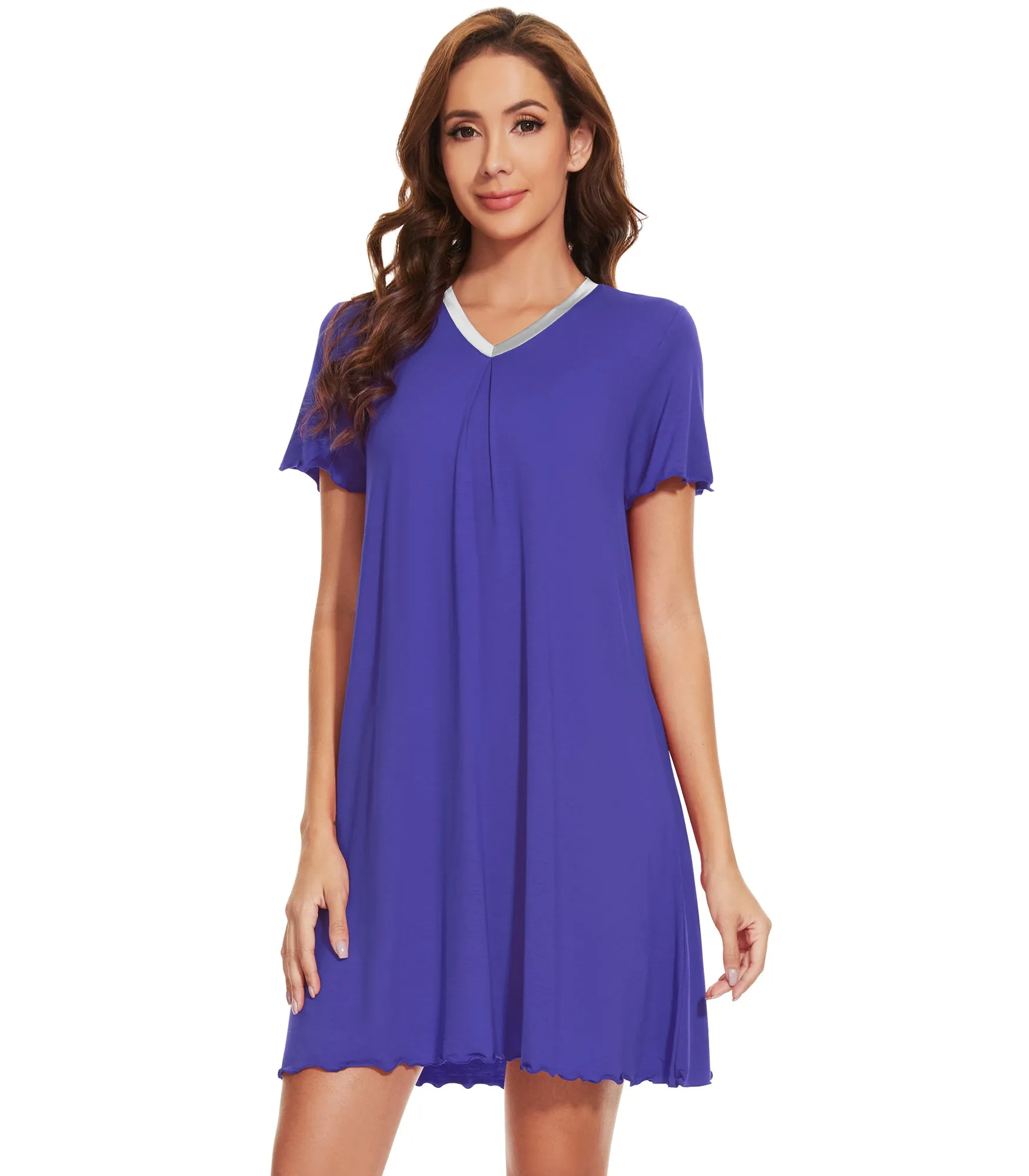 WiWi Bamboo Soft Pleated Sleep Dress