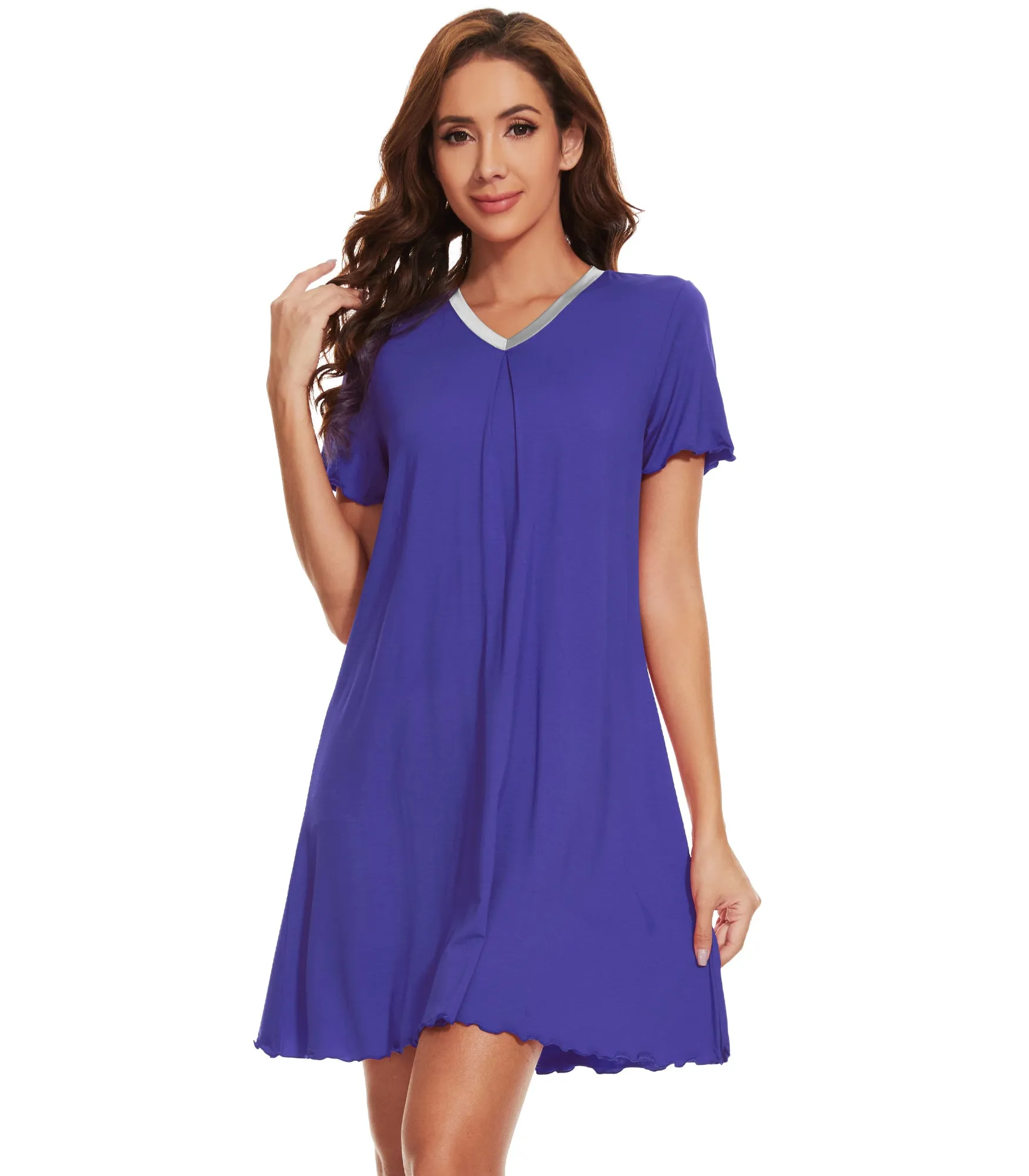 WiWi Bamboo Soft Pleated Sleep Dress