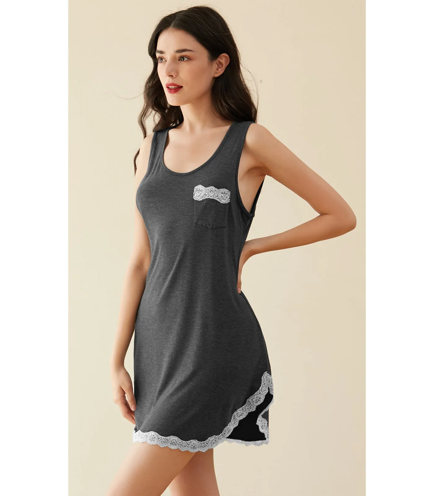 WiWi Bamboo Soft Tank Nightgowns for Women