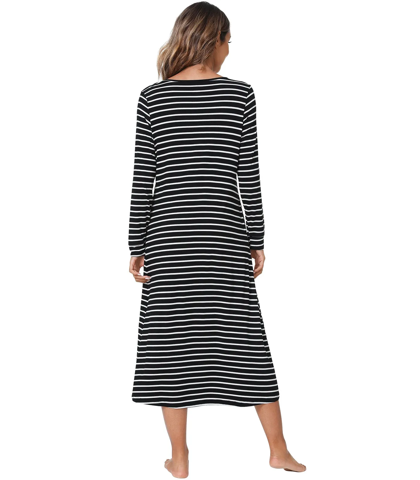 WiWi Nightgowns for Women Soft Long Sleeve Nightshirts