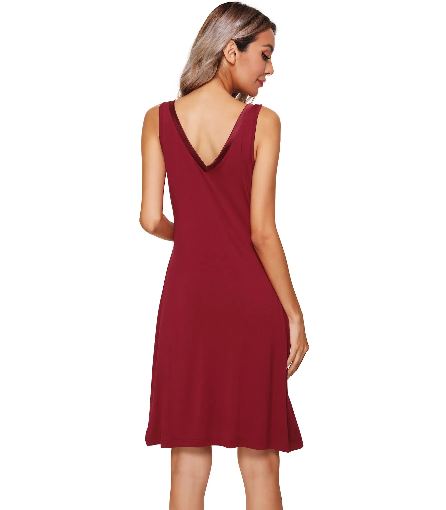WiWi Womens Bamboo Sleeveless Chemise Nightgowns
