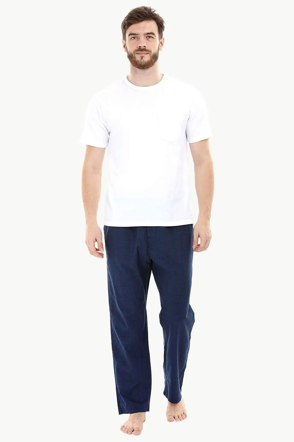 Woven Lightweight Navy Pyjamas