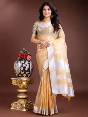 Yellow Organza Saree