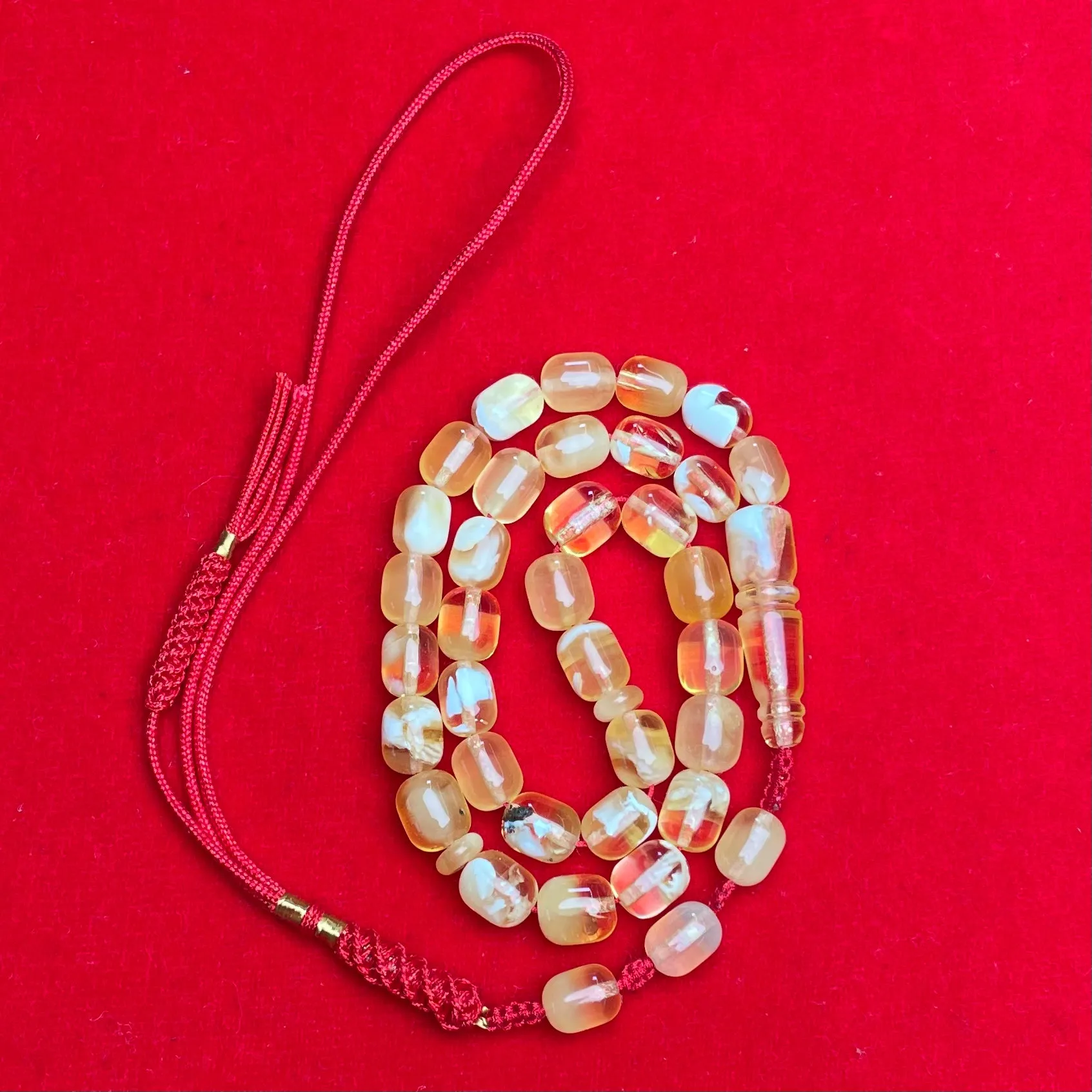 YELLOW/WHITE AMBER MISBAHA 7,2x8,6mm 11,7g
