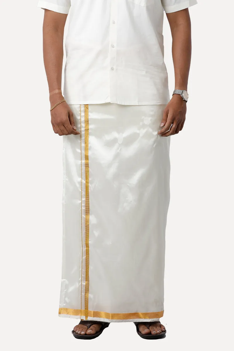 Yonex - Cream Single Layered Pocket Dhoti For Men | Uathayam